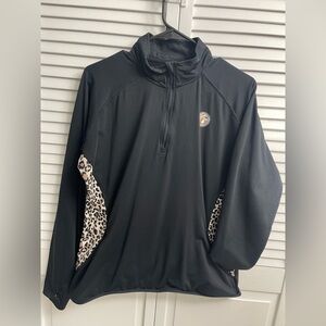 Bucees Leopard print zipped long sleeve jacket Large